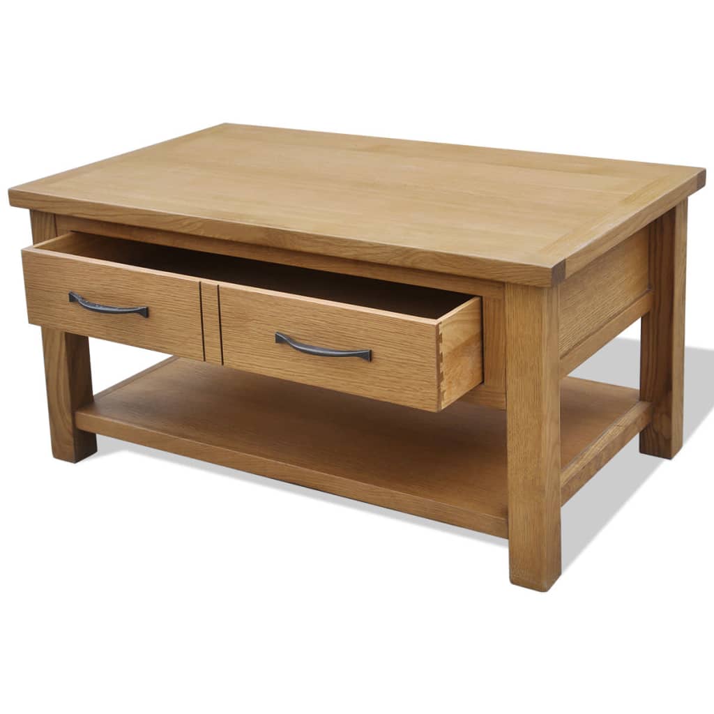 Tavolino da Salotto 88x53x45 cm in Legno Massello di Rovere | homemem39