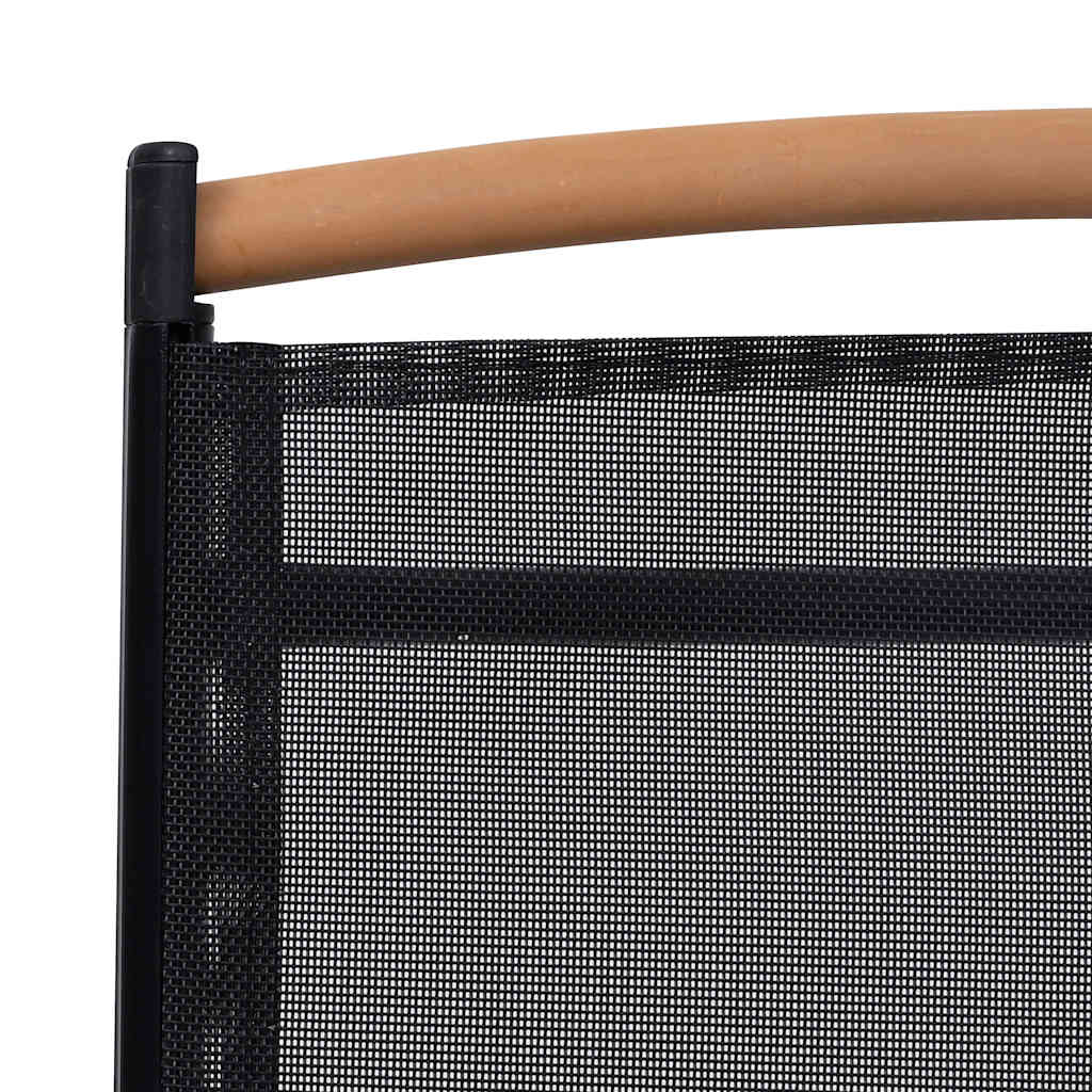 Sedie da Giardino Pieghevoli 4 pz in Alluminio e Textilene Nere