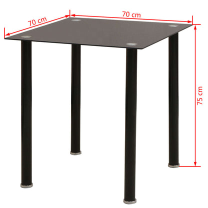 Set 3 pz Tavolo e Sedie da Pranzo Nero - homemem39