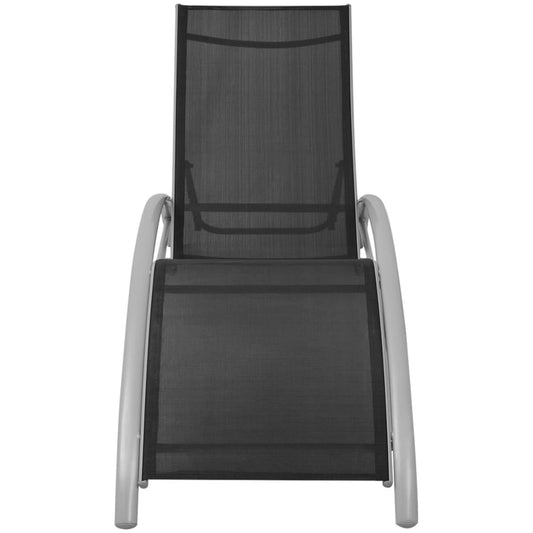 Lettino Prendisole in Alluminio Nero - homemem39