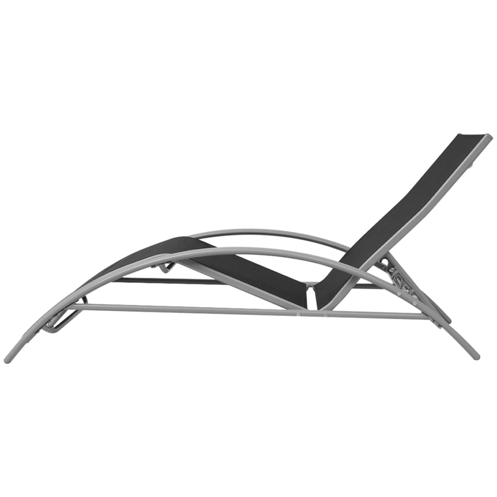 Lettino Prendisole in Alluminio Nero | homemem39