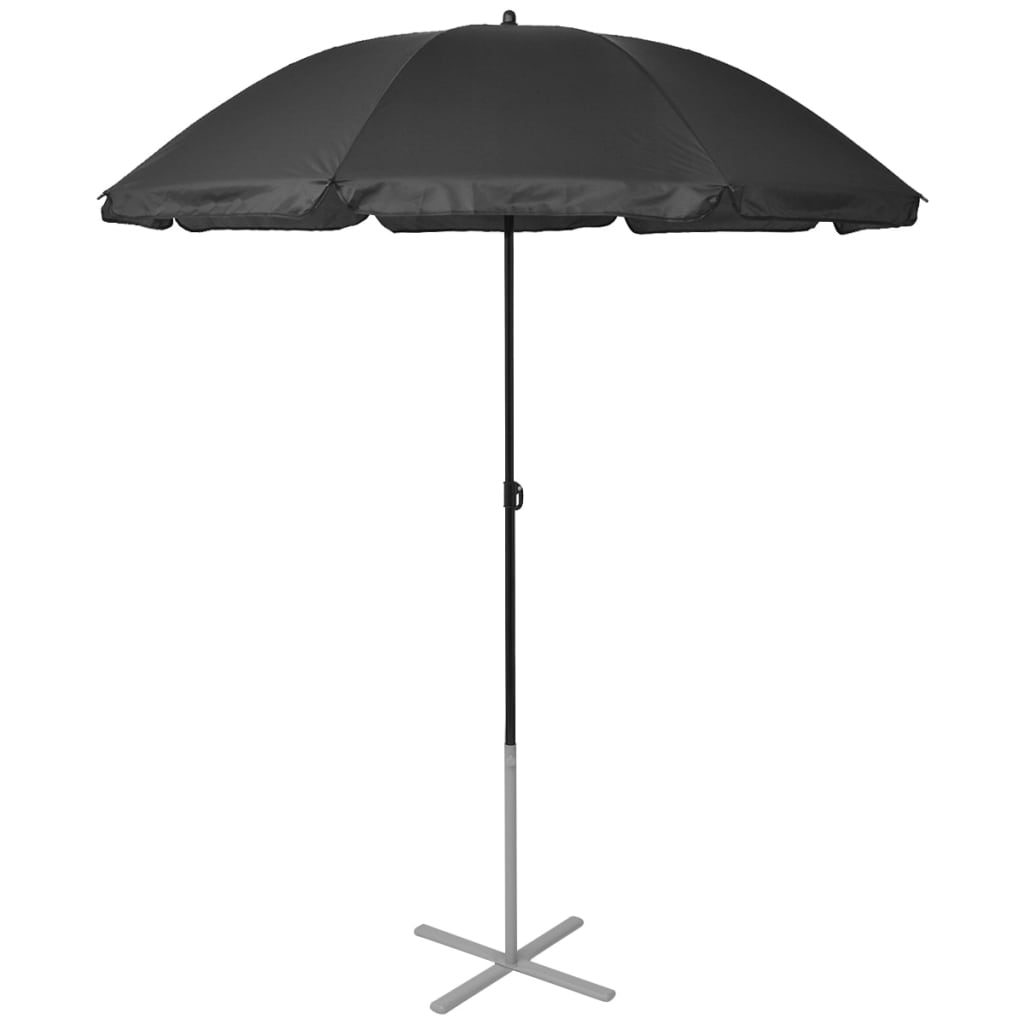 Lettini Prendisole con Ombrellone in Alluminio Nero - homemem39