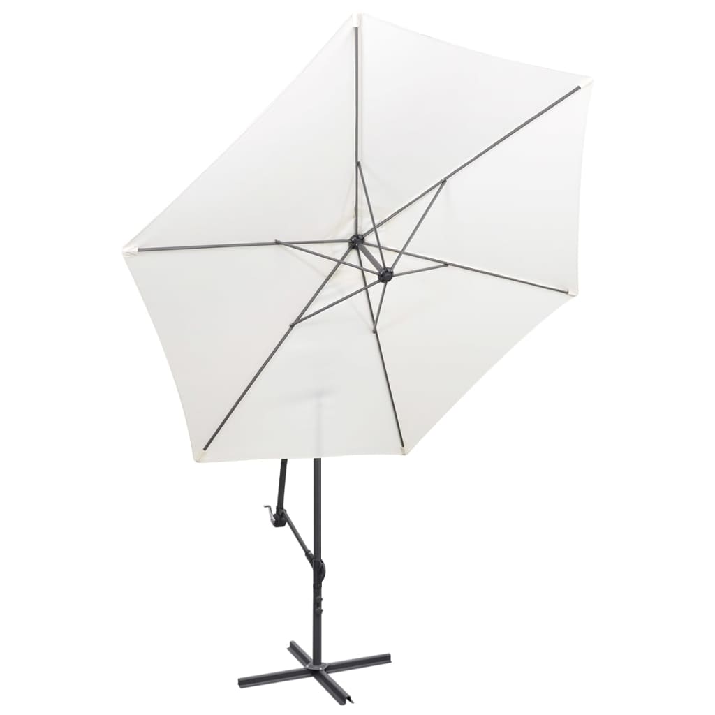 vidaXL Ombrellone a Sbalzo da Giardino 3 m Bianco Sabbia - homemem39