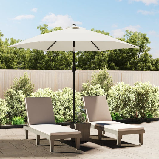 vidaXL Ombrellone a Sbalzo da Giardino con LED 3m Bianco Sabbia - homemem39