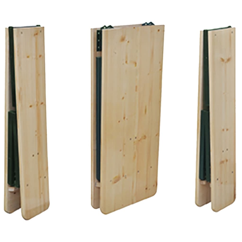 Tavolo da Birreria Pieghevole 2 Panche 220 cm Legno di Abete - homemem39