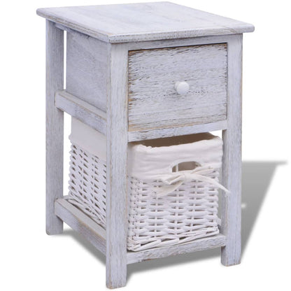 Comodino in Legno Bianco - homemem39