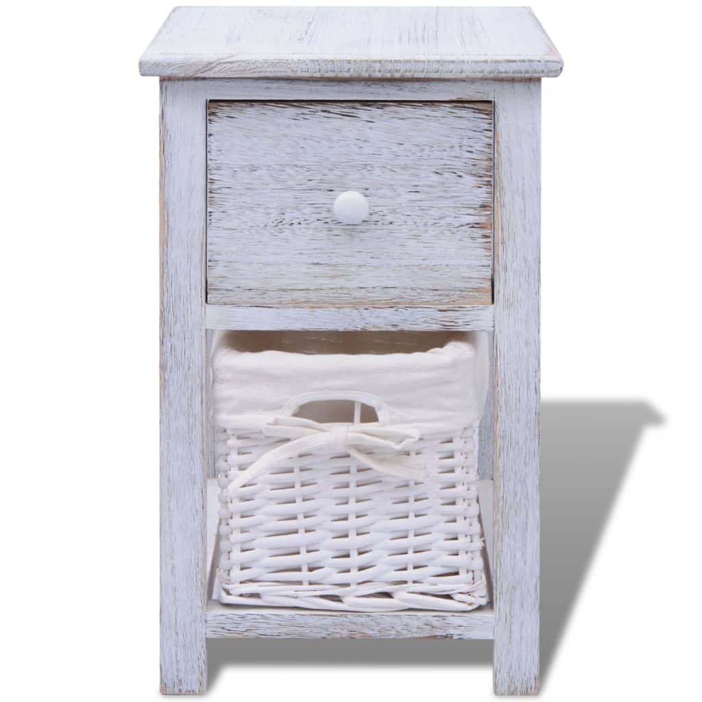 Comodino in Legno Bianco - homemem39