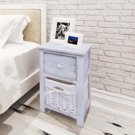 Comodino in Legno Bianco - homemem39