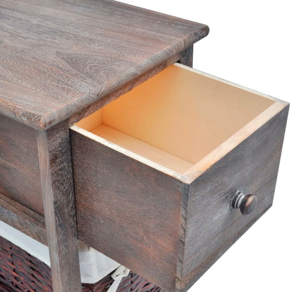 Comodino da Notte Set 2 pz in Legno Marrone | homemem39