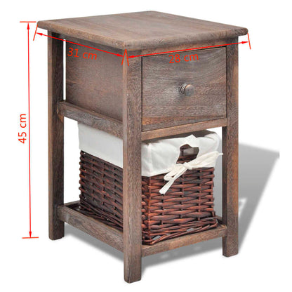 Comodino da Notte Set 2 pz in Legno Marrone | homemem39