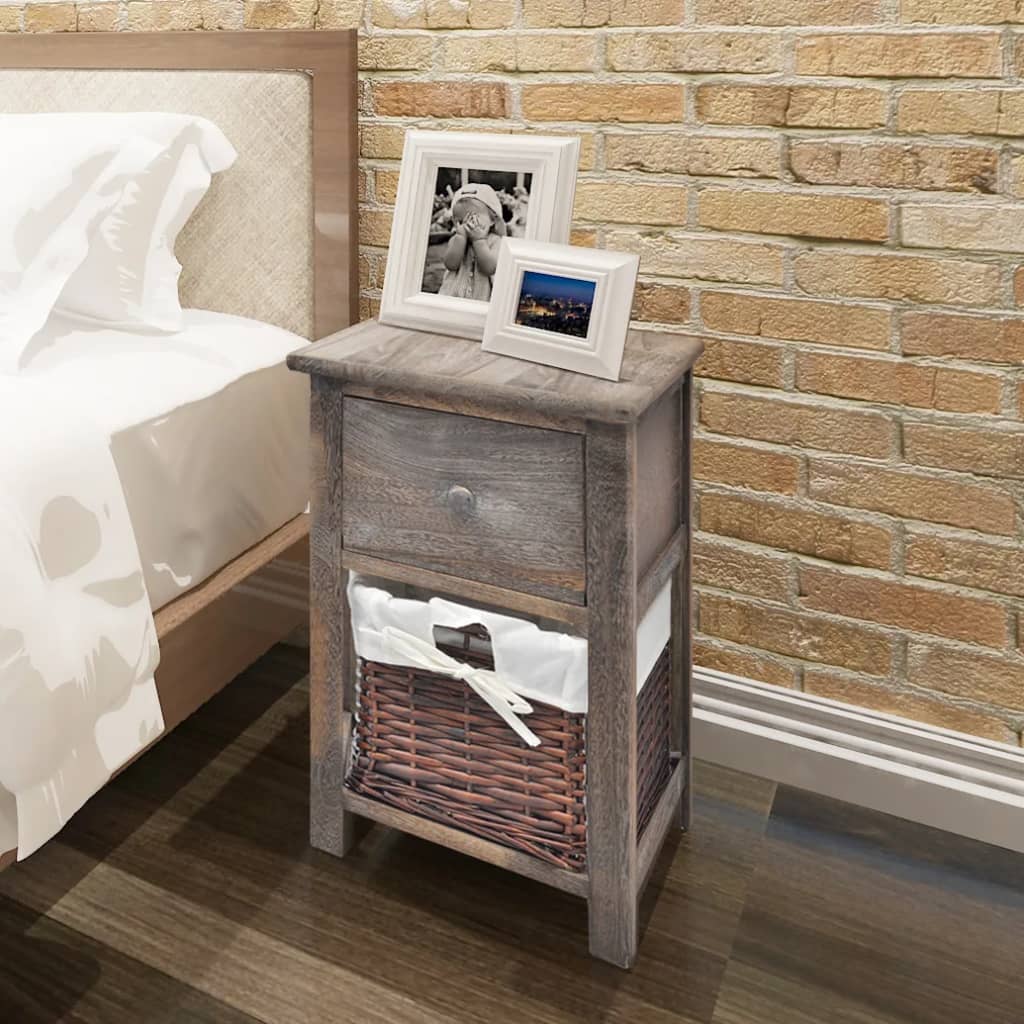 Comodino da Notte Set 2 pz in Legno Marrone | homemem39