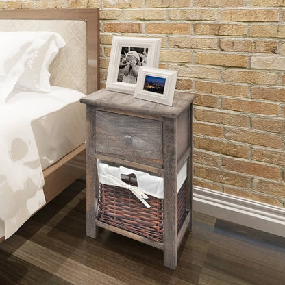 Comodino da Notte Set 2 pz in Legno Marrone | homemem39