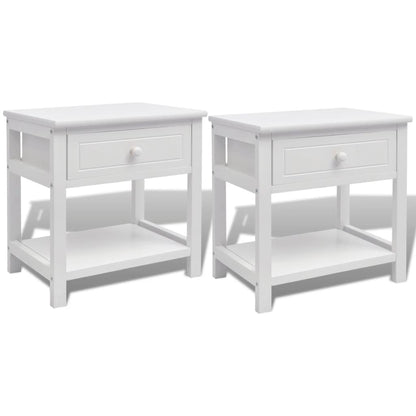Comodini 2 pezzi Bianchi in Legno - homemem39