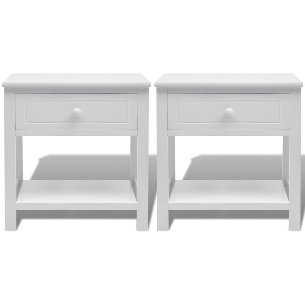 Comodini 2 pezzi Bianchi in Legno - homemem39