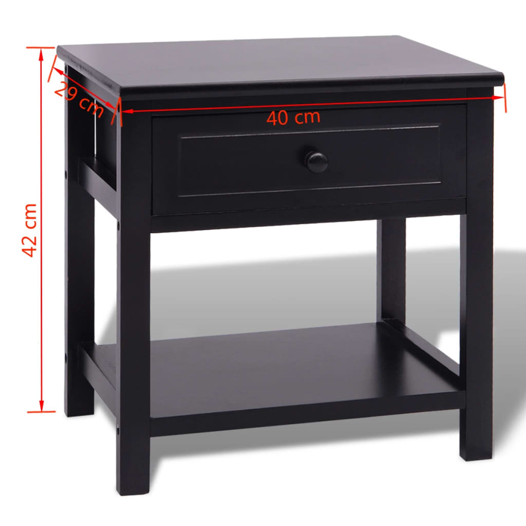 Comodino in Legno Nero - homemem39