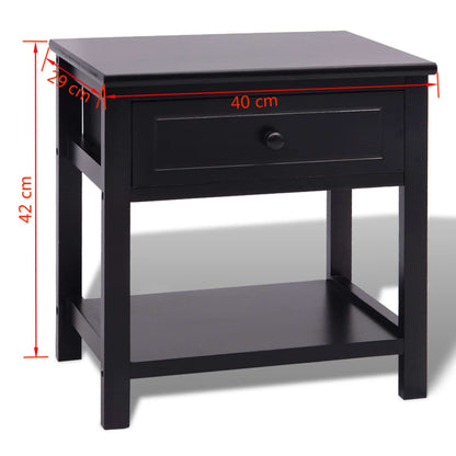 Comodino in Legno Nero - homemem39