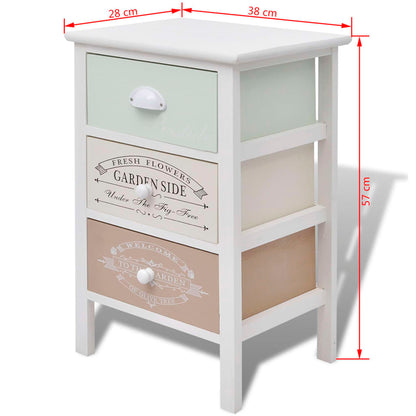 Mobile in Stile Francese con 3 Cassetti in Legno - homemem39
