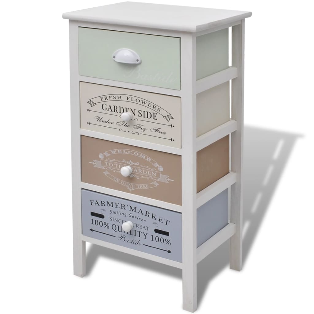 Mobile in Stile Francese con 4 Cassetti in Legno | homemem39