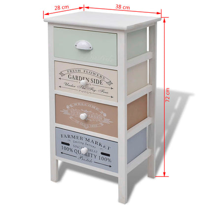 Mobile in Stile Francese con 4 Cassetti in Legno | homemem39