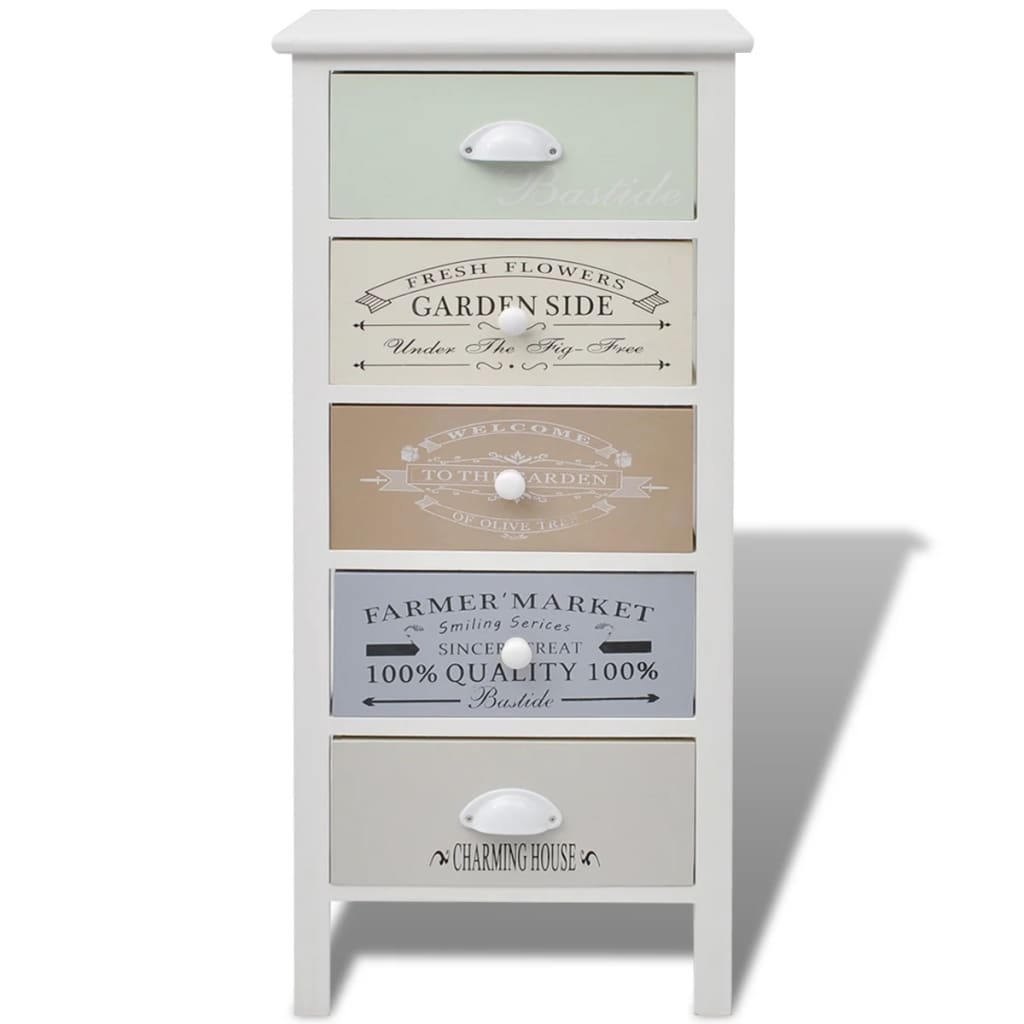 Mobile in Stile Francese con 5 Cassetti in Legno | homemem39