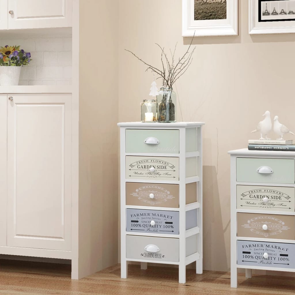 Mobile in Stile Francese con 5 Cassetti in Legno | homemem39