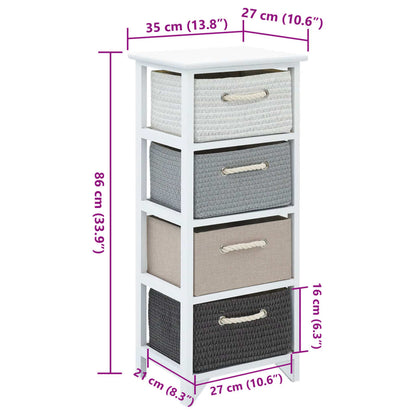 Mobile Portaoggetti con 4 Cassetti in Legno | homemem39