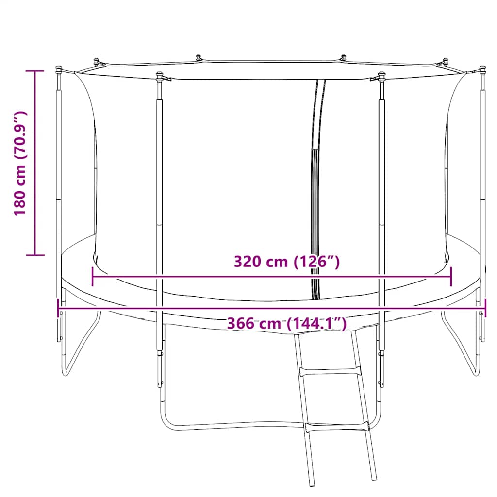 Rete di Sicurezza per Trampolino Rotondo 3,66 m | homemem39
