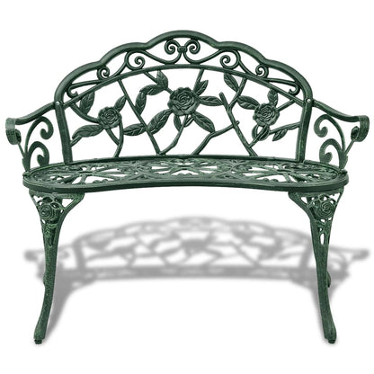 Panchina da Giardino 100 cm in Alluminio Pressofuso Verde - homemem39