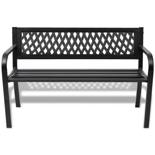 Panchina da Giardino 118 cm in Acciaio Nera | homemem39
