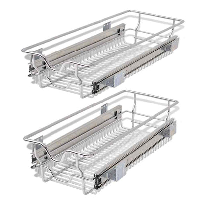 Cestelli a Rete Scorrevoli 2 pz Argento 300 mm - homemem39