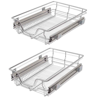 Cestelli a Rete Scorrevoli 2 pz Argento 400 mm - homemem39