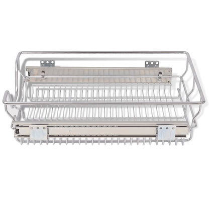 Cestelli a Rete Scorrevoli 2 pz Argento 400 mm | homemem39