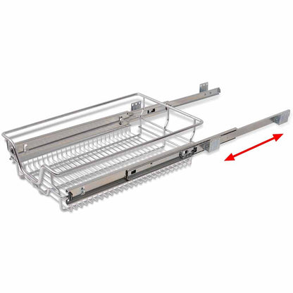 Cestelli a Rete Scorrevoli 2 pz Argento 400 mm | homemem39