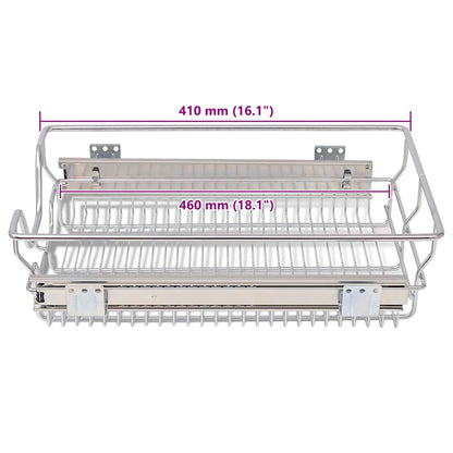 Cestelli a Rete Scorrevoli 2 pz Argento 400 mm | homemem39
