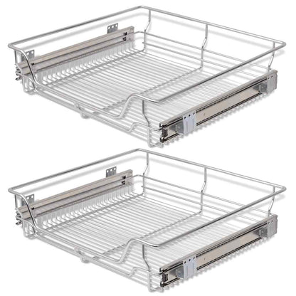Cestelli a Rete Scorrevoli 2 pz Argento 600 mm - homemem39