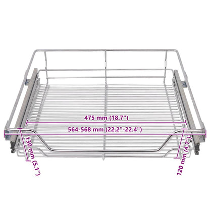 Cestelli a Rete Scorrevoli 2 pz Argento 600 mm - homemem39