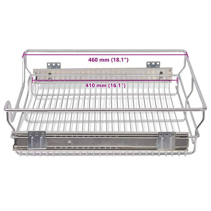 Cestelli a Rete Scorrevoli 2 pz Argento 600 mm | homemem39
