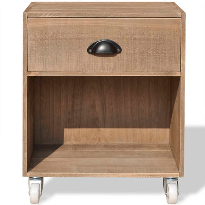 Comodino Marrone in Legno Massello - homemem39