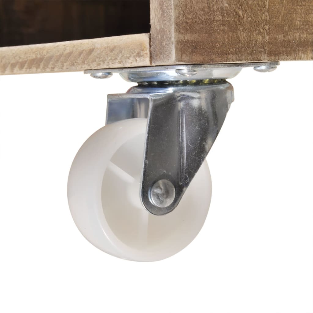 Comodino Marrone in Legno Massello - homemem39