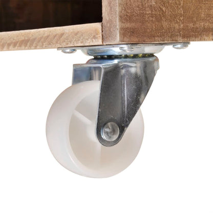 Comodino Marrone in Legno Massello - homemem39