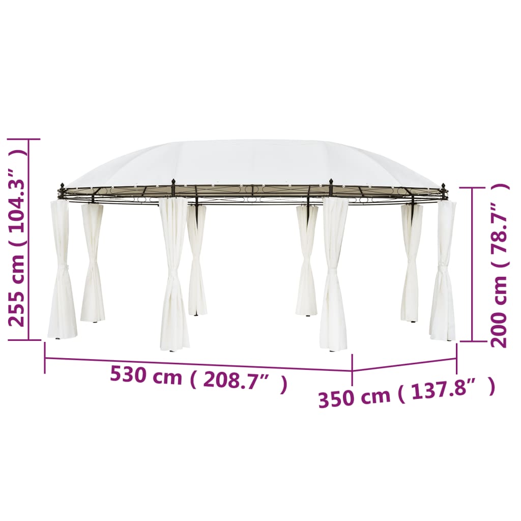 Gazebo Bianco Crema 530x350x265 cm | homemem39