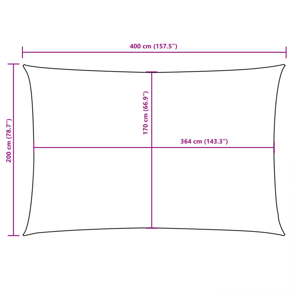 Parasole a Vela Oxford Rettangolare 2x4 m Antracite - homemem39