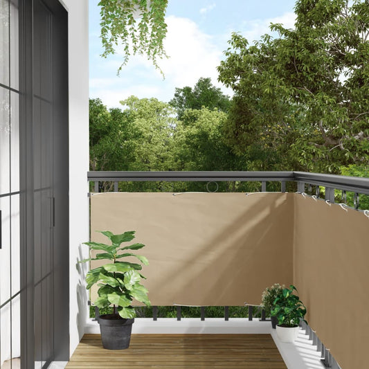 Paravento da Balcone in Tessuto Oxford 75x600 cm Beige | homemem39