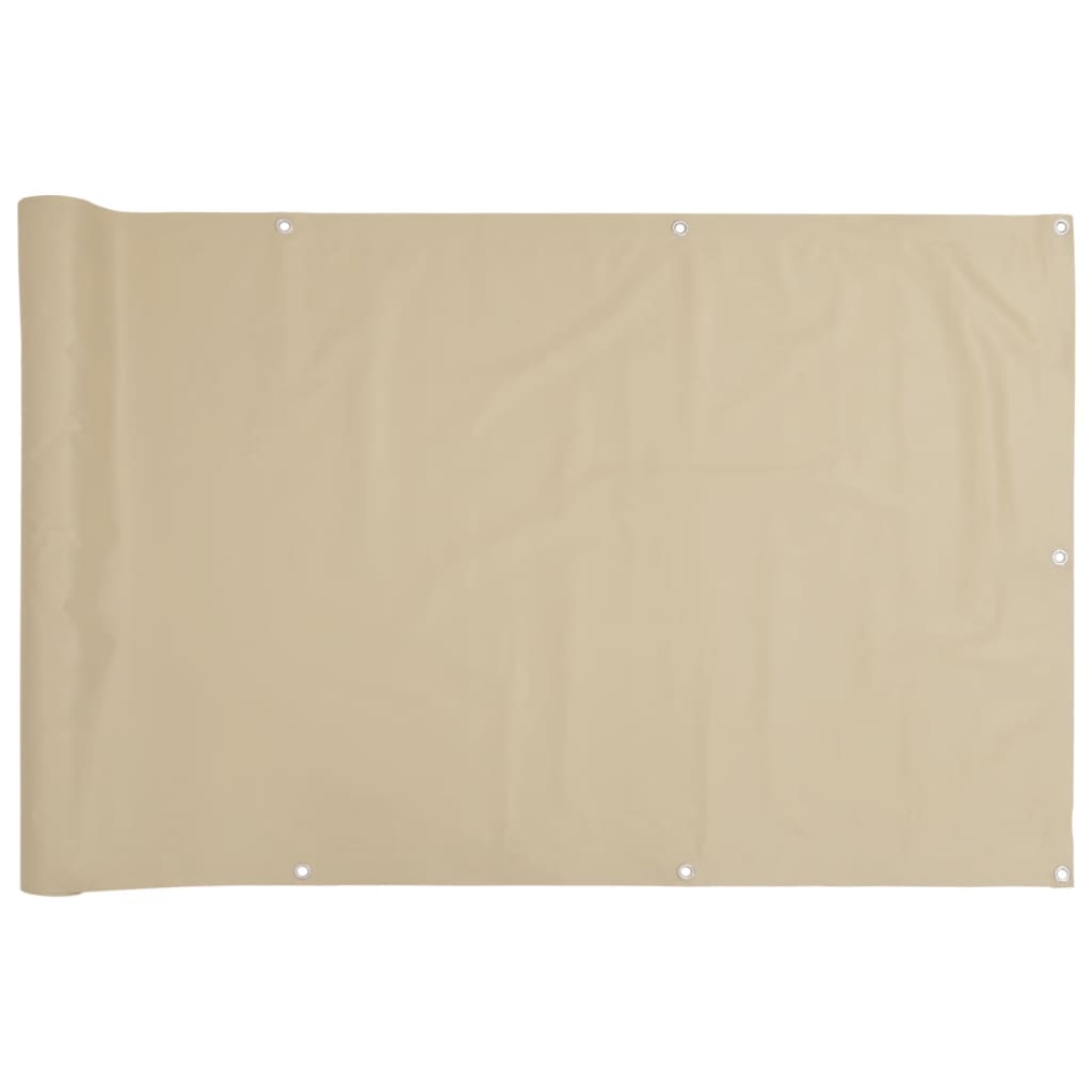 Paravento da Balcone in Tessuto Oxford 90x400 cm Beige | homemem39