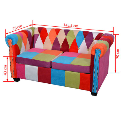 Divano Chesterfield a 2 Posti in Tessuto | homemem39