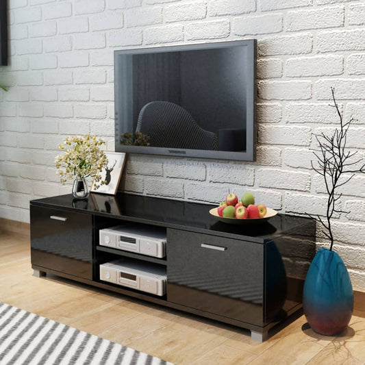 Mobile Porta TV Nero Lucido 140x40,5x35 cm - homemem39