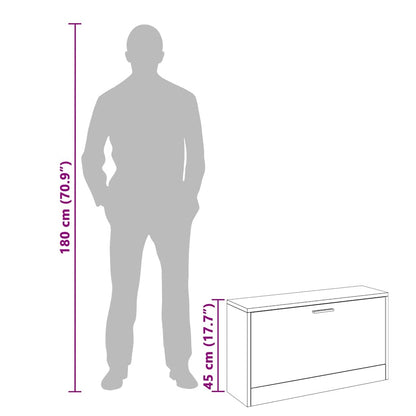 Panca con Scarpiera Bianca 80x24x45 cm