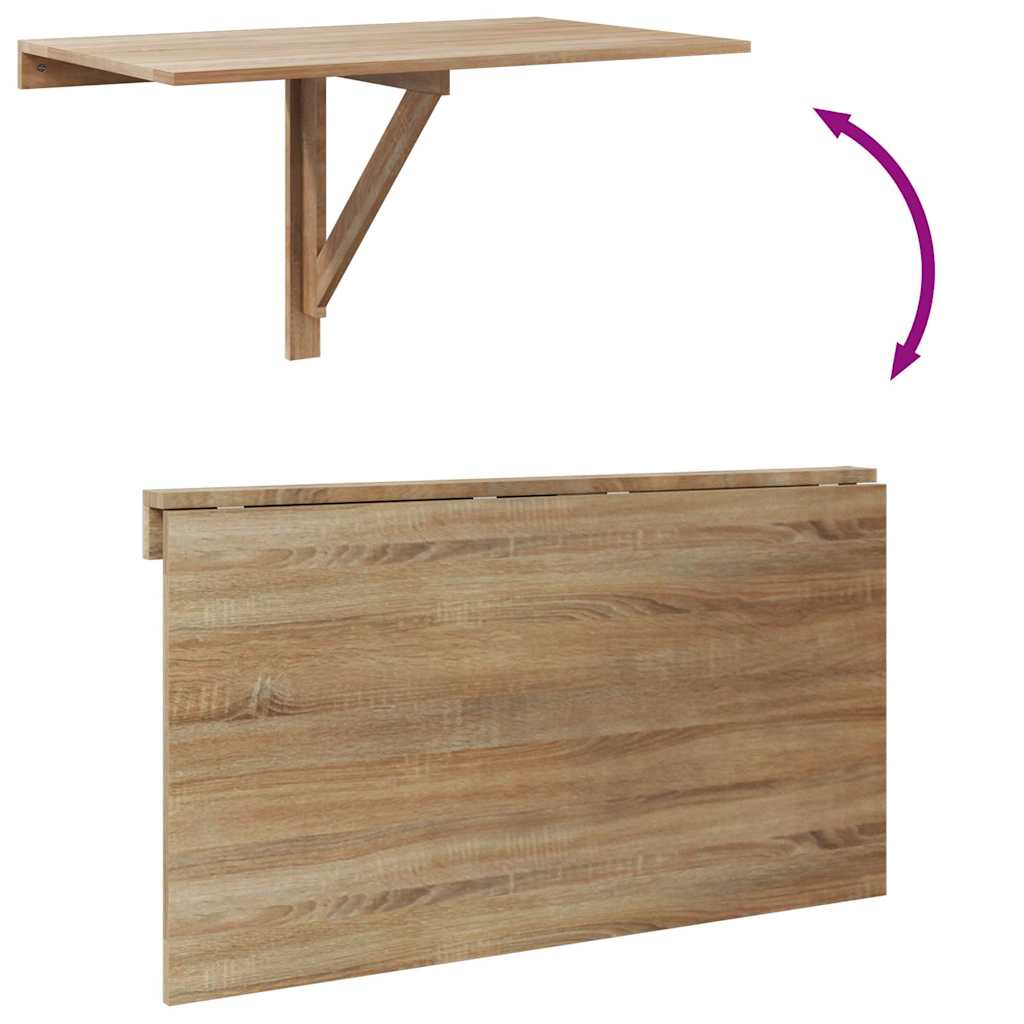 Tavolo Pieghevole da Parete Colore Rovere 100x60 cm - homemem39