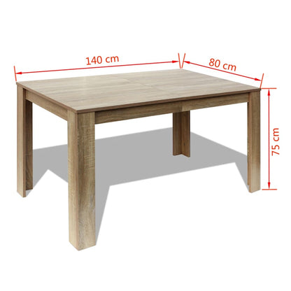 Tavolo da Pranzo 140x80x75 cm Rovere | homemem39