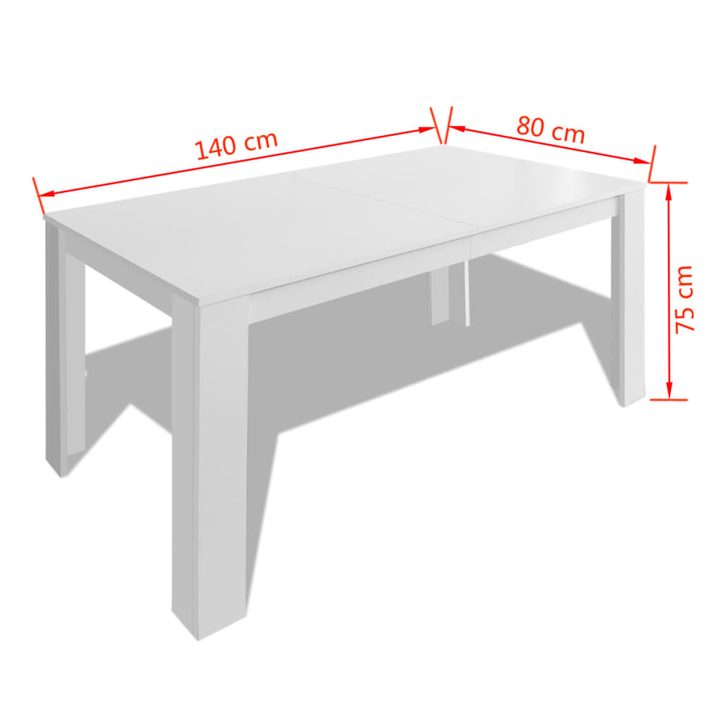 Tavolo da Pranzo 140x80x75 cm Bianco | homemem39